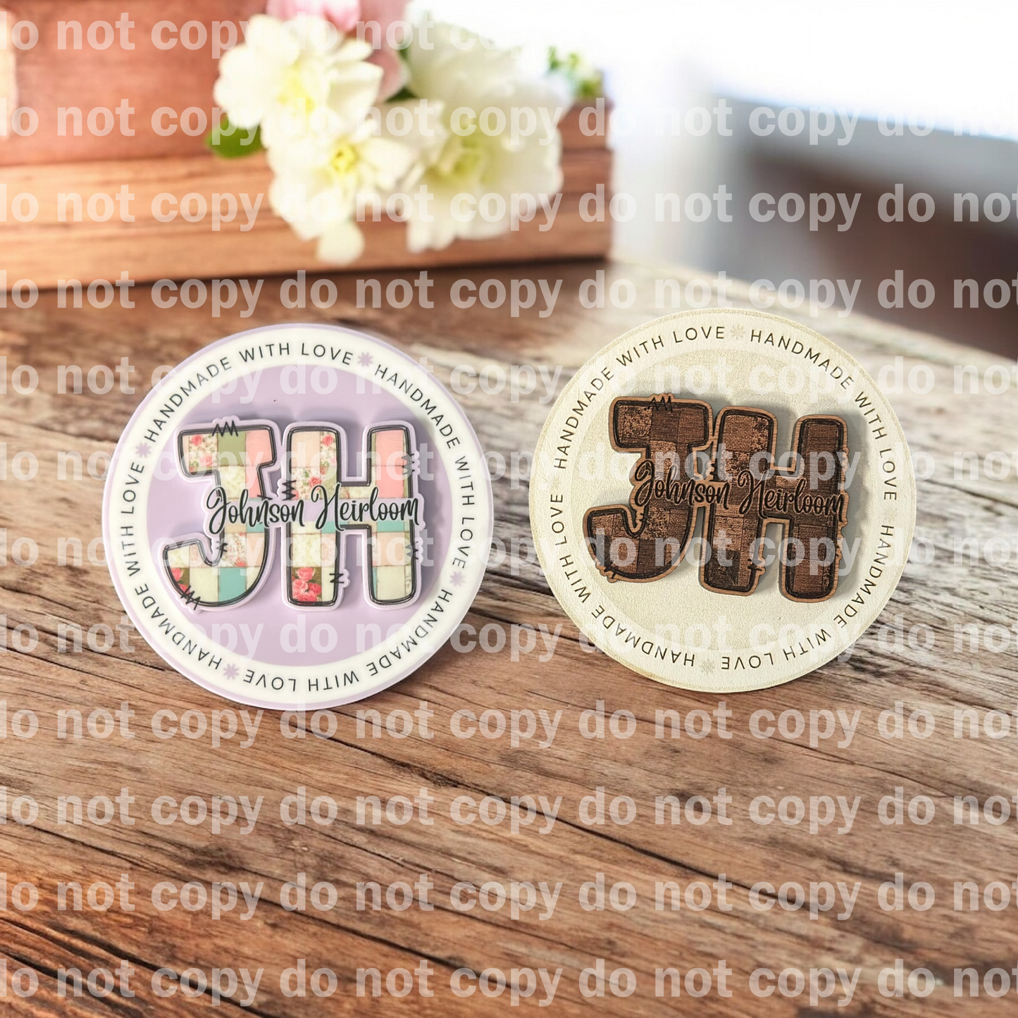 Physical watermark for product photo branding uv print or laser engraved