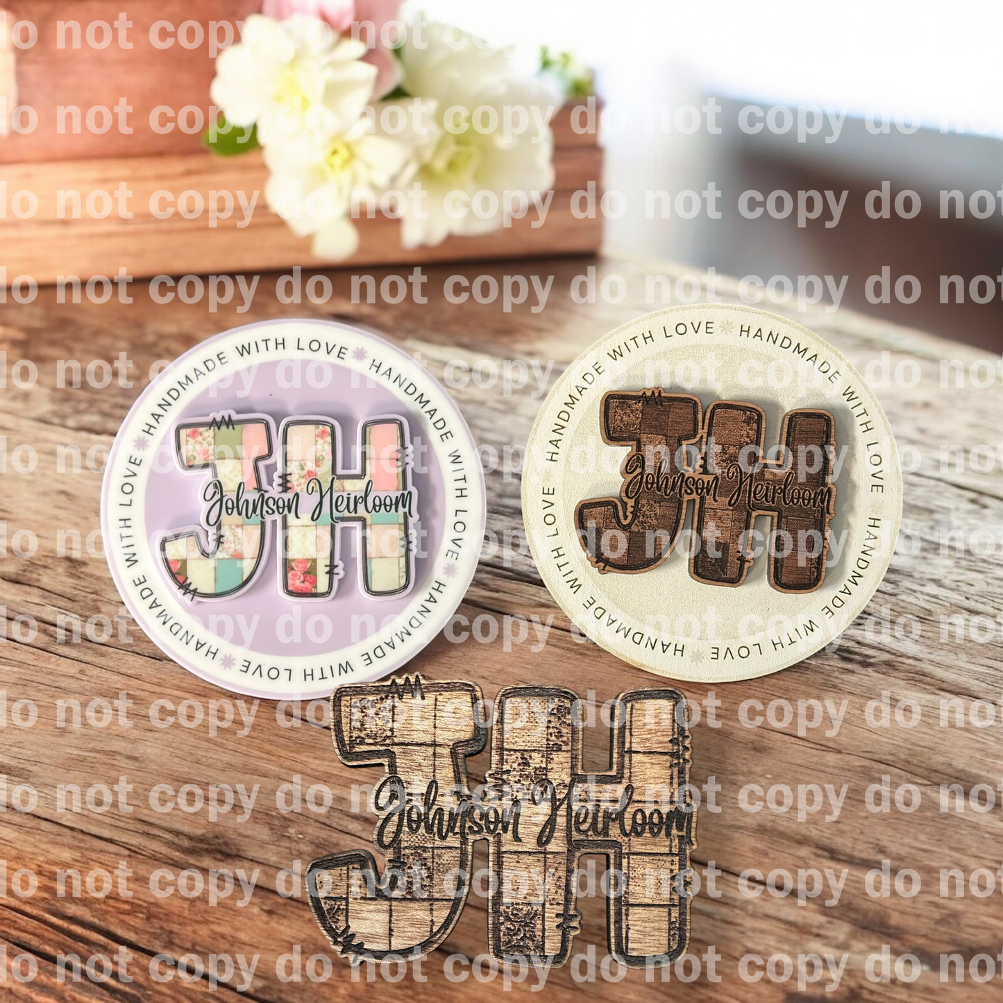 Physical watermark for product photo branding uv print or laser engraved