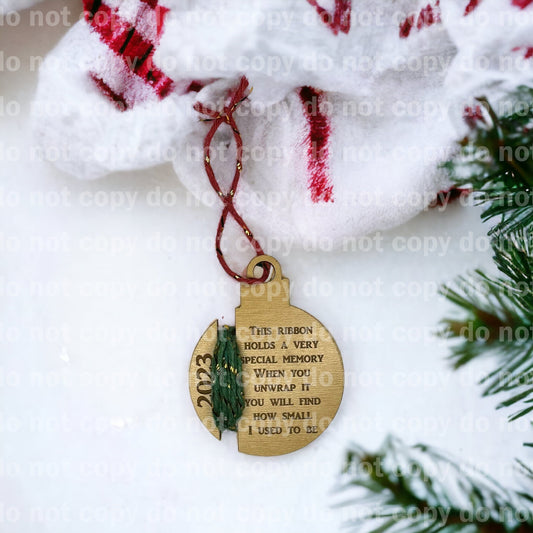 Height measurement memory keeper ornament laser cut and engraved