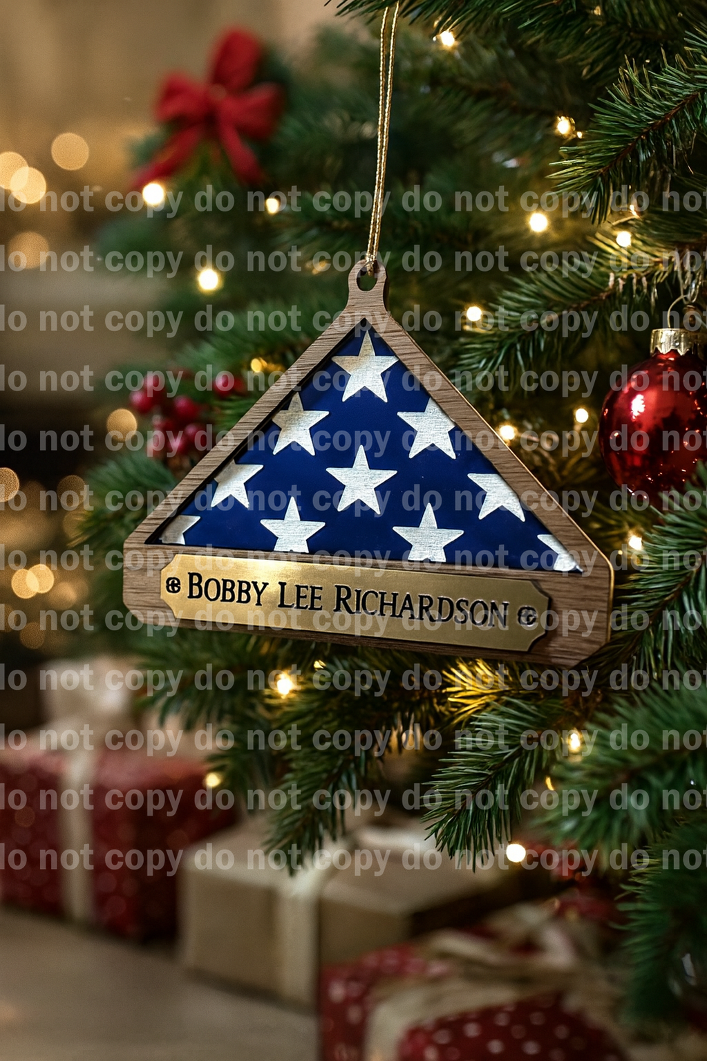 Veteran Memorial Folded Flag Ornaments