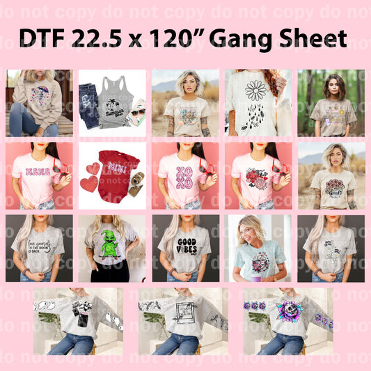 120” Gang sheet design collection special value create 19 shirts $60
