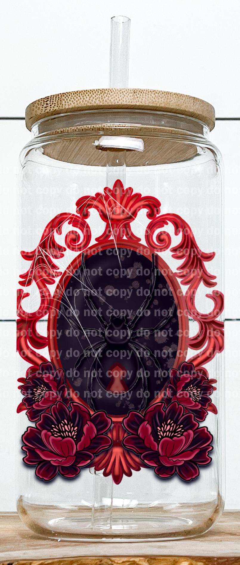 Red Window Floral Spider