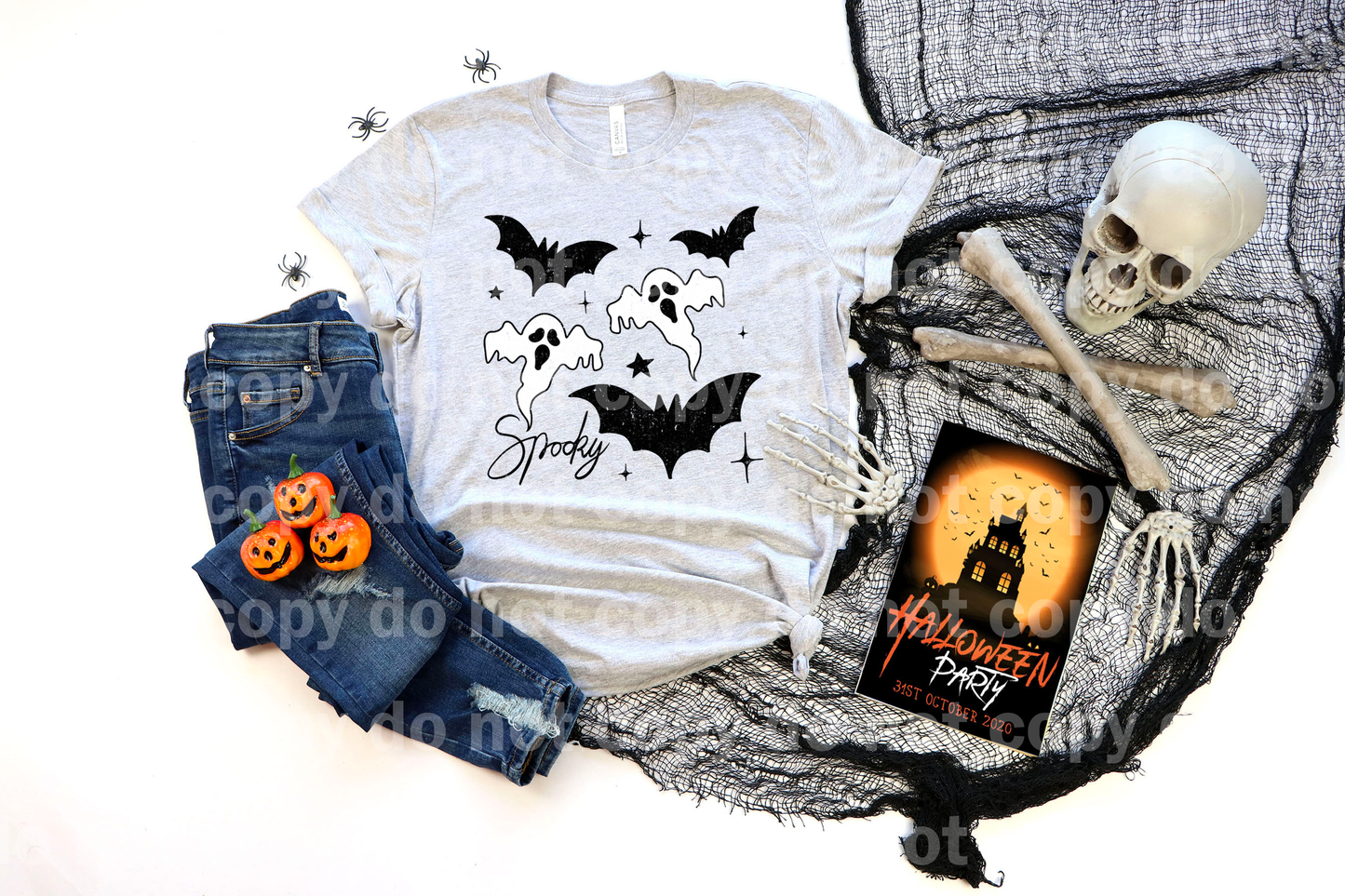 Spooky Ghost and Bats