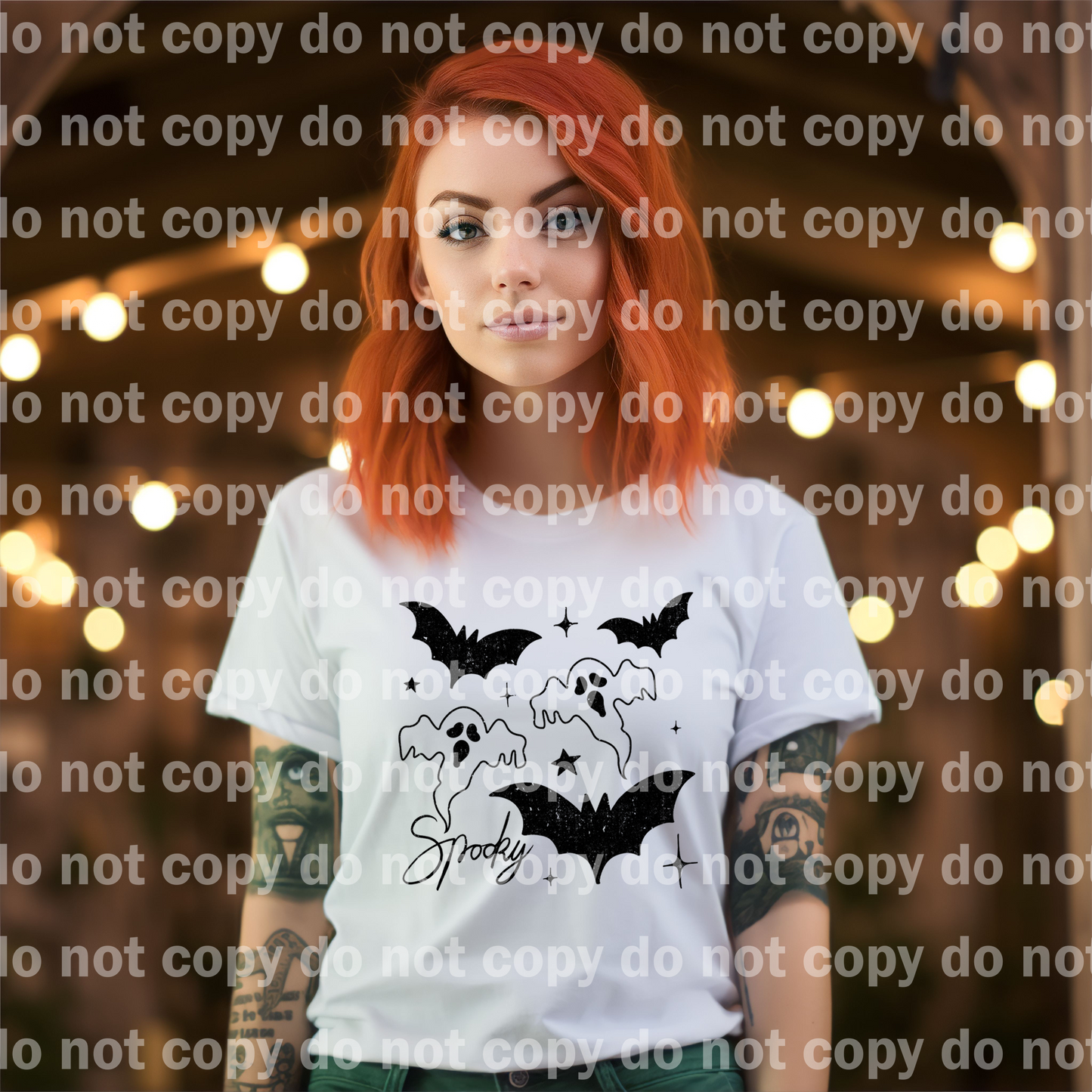 Spooky Ghost and Bats