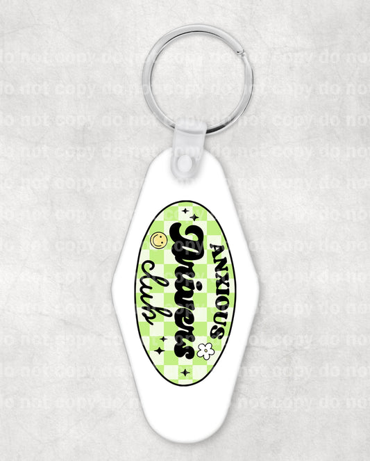 Anxious Drivers Club Keychain UV DTF Eco solvent or sublimation transfer 1.1 x 2