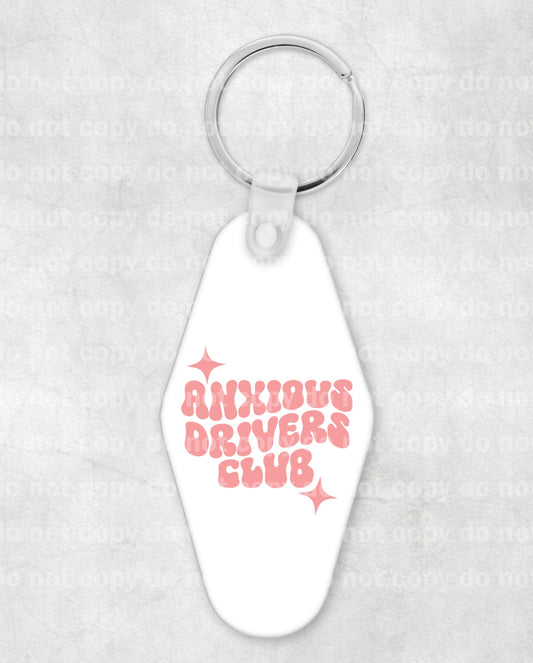 Anxious Drivers Club Keychain UV DTF Eco solvent or sublimation transfer 1.2 x 1.2
