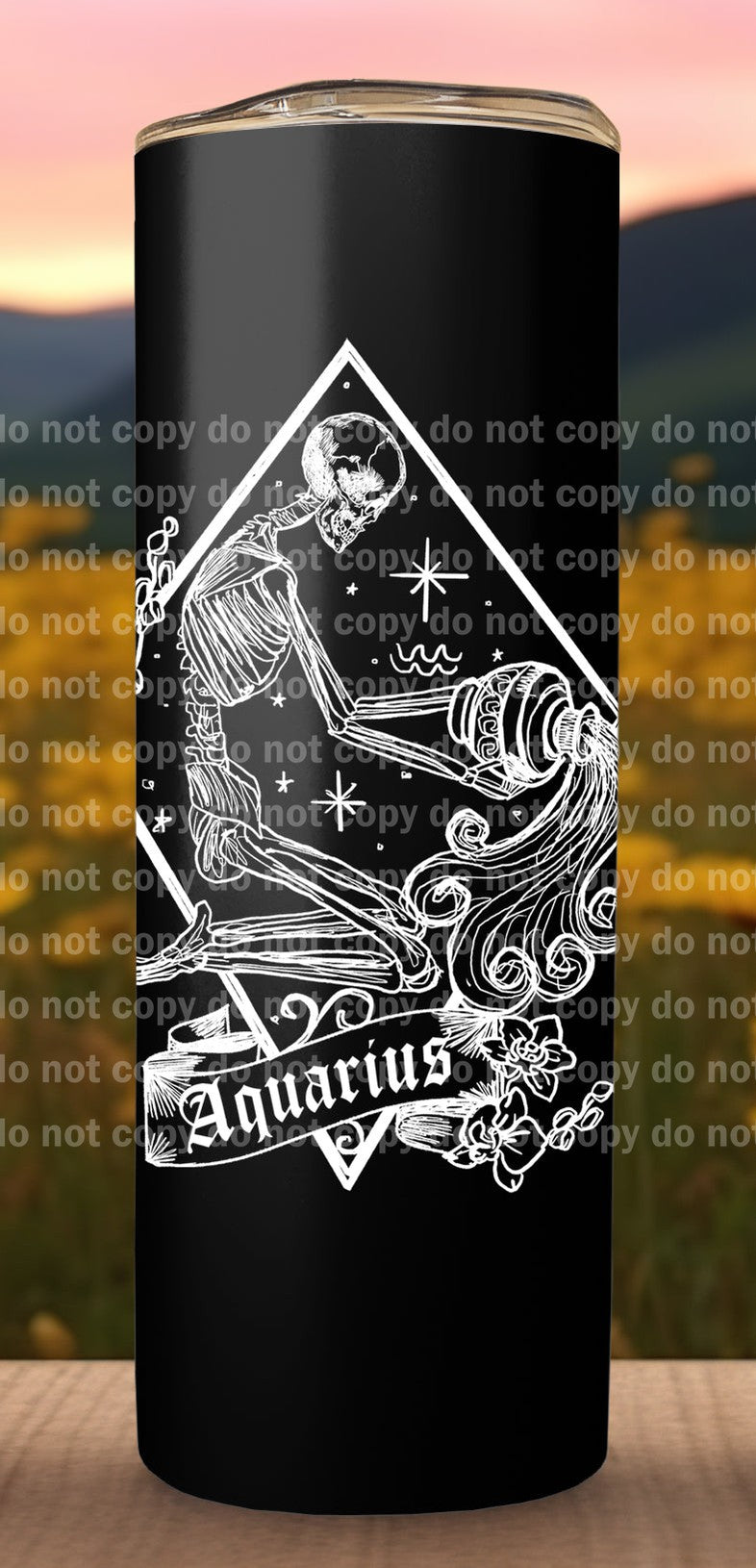 Aquarius Water Bearer White Decal 3.3 x 4.5