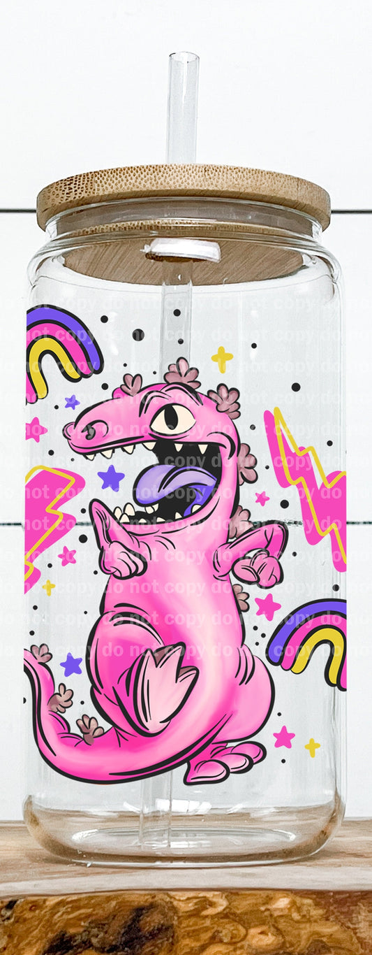 Baby Dinosaur godzilla 90s cartoon Purple Decal 3.6 x 4