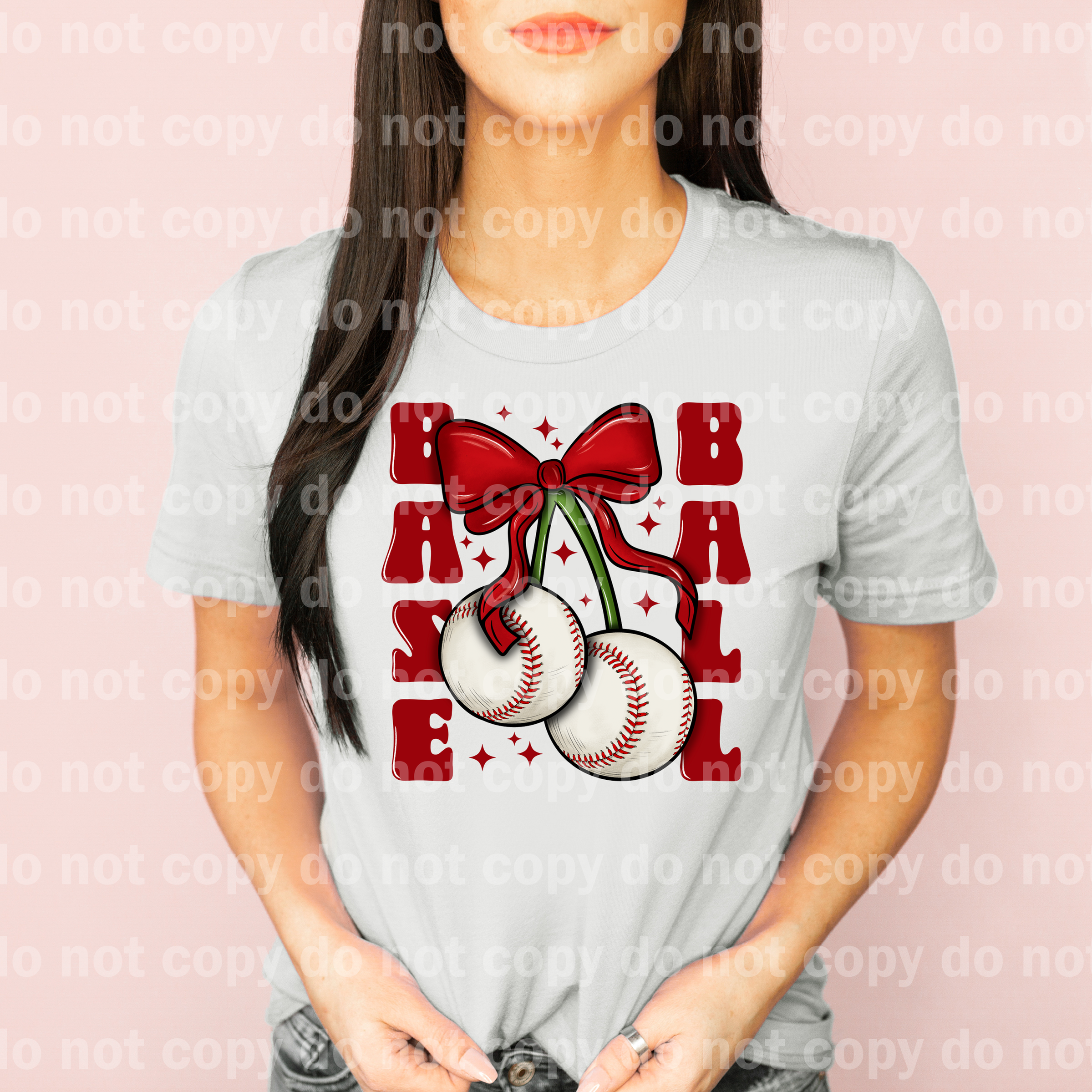 Baseball Bow Black Font/Red Font