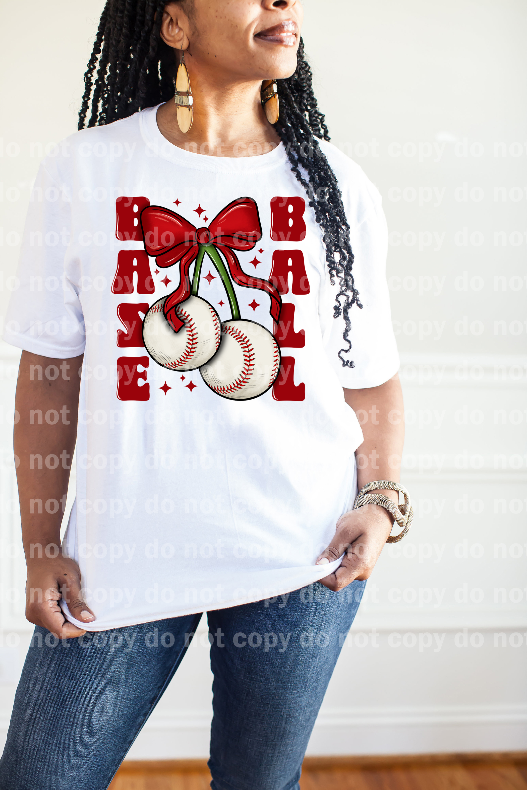 Baseball Bow Black Font/Red Font
