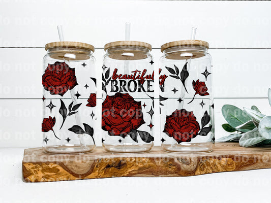 Beautifully Broken Floral Roses 16oz Cup Wrap