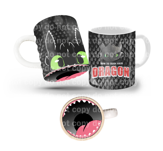 Black Dragon Tilt & Sip Mug Wrap + Bottom Design Set