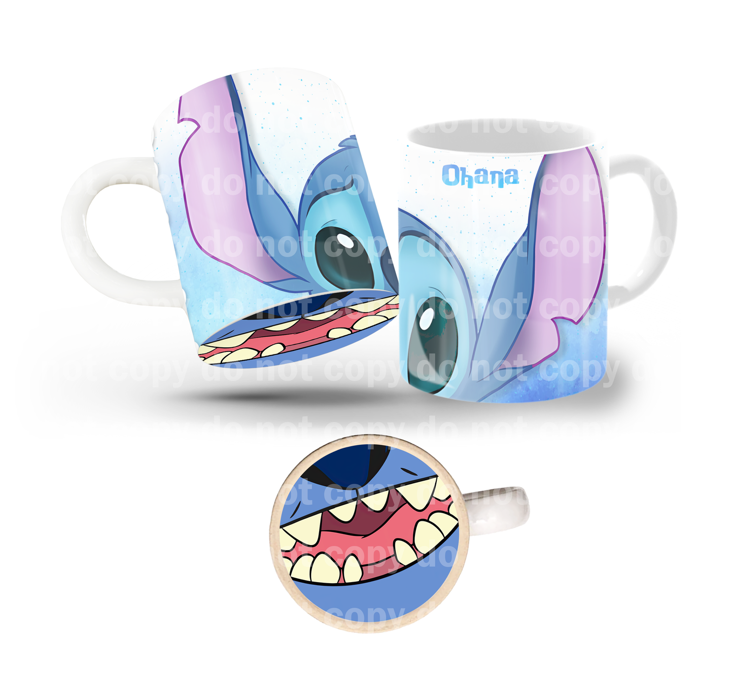 Blue Alien Tilt & Sip Mug Wrap + Bottom Design Set