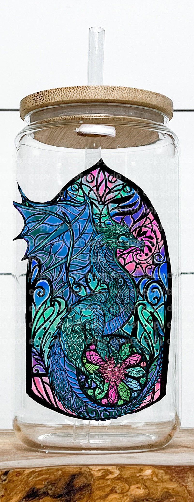 Blue Dragon Stained Glass