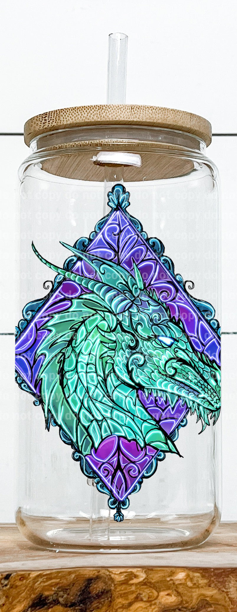 Blue Eye Dragon Stained Glass