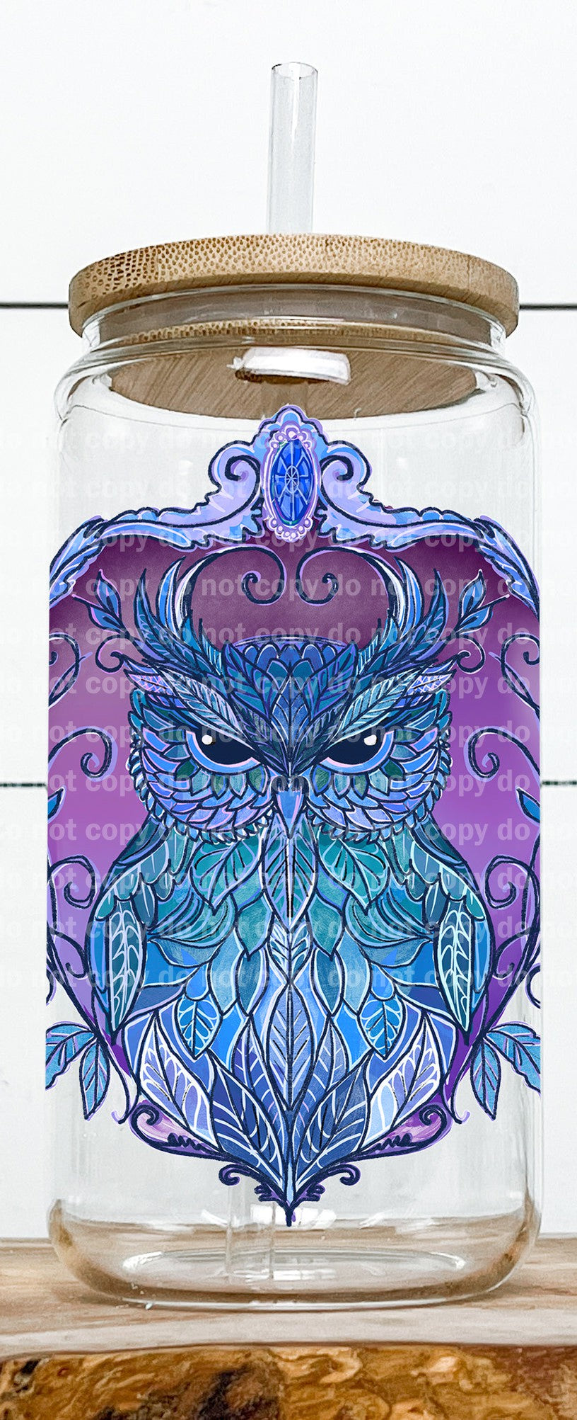 Stained Glass Owl Decal