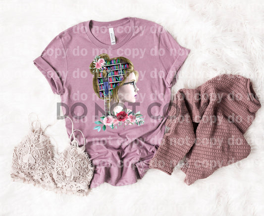 Library Book Head Girl Woman Blonde Dream Print or Sublimation Print
