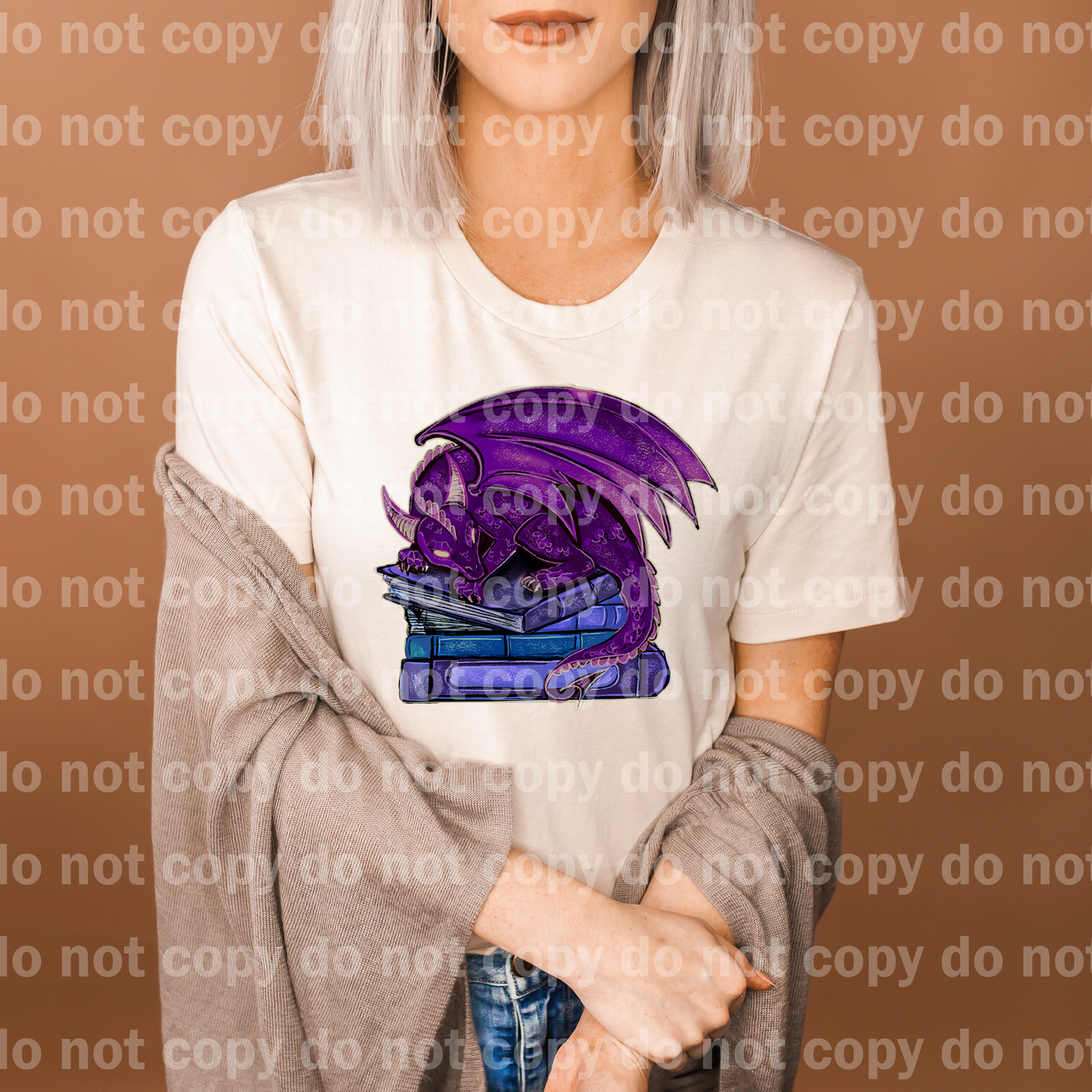 Book Stacked Purple Dragon