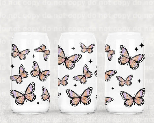 Butterflies Pink Purple 16oz Cup Wrap