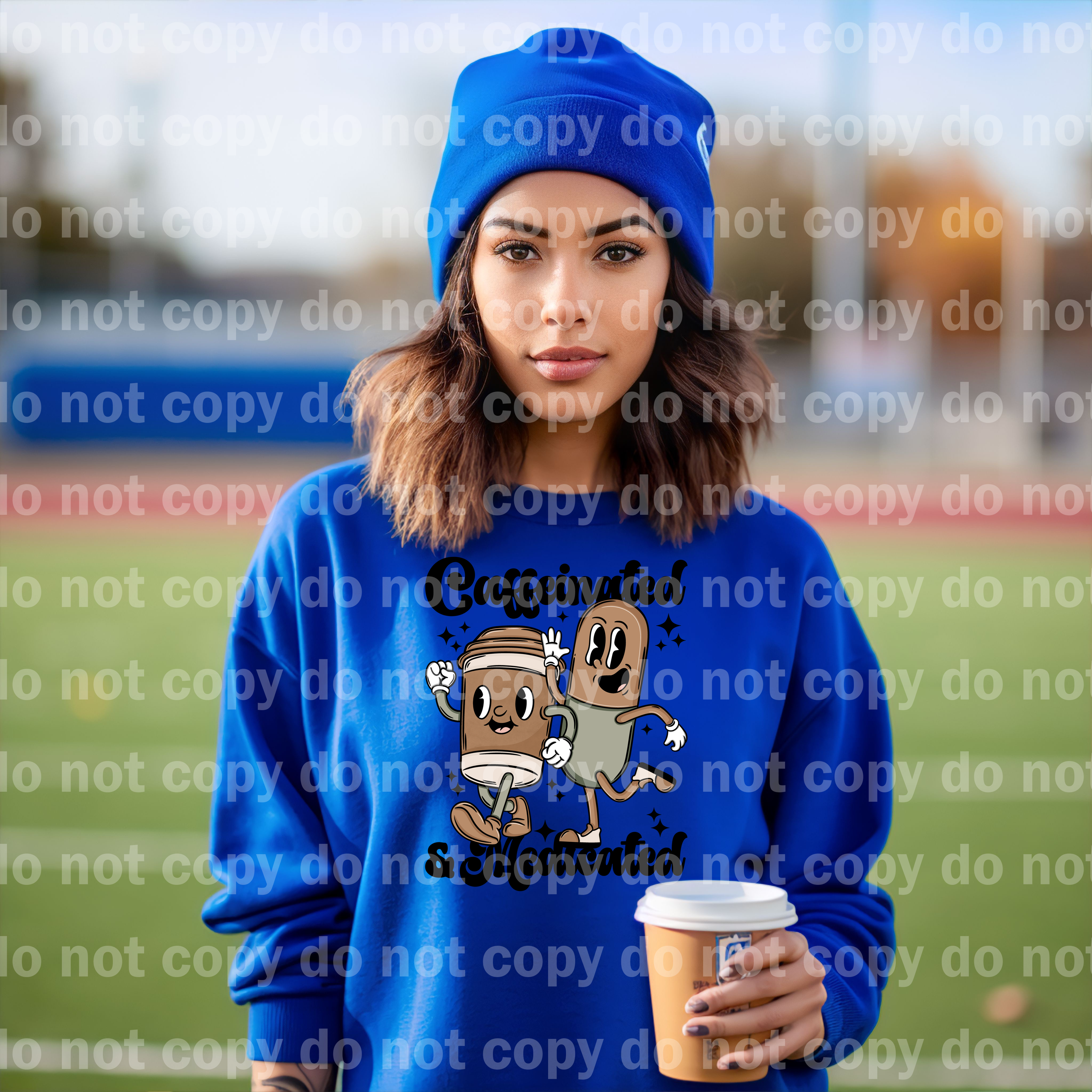 Caffeinated and Medicated Black Font/Cream Font