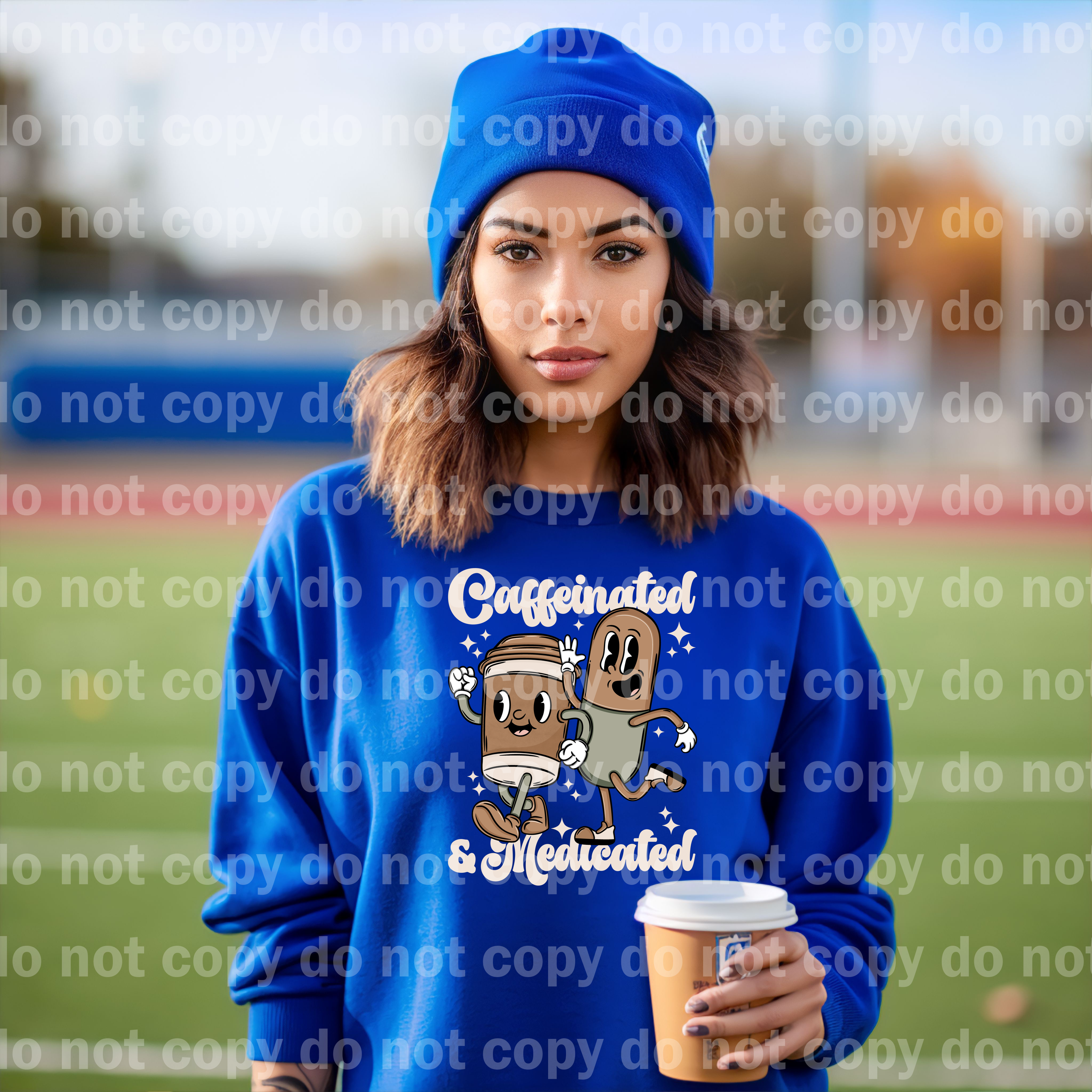 Caffeinated and Medicated Black Font/Cream Font