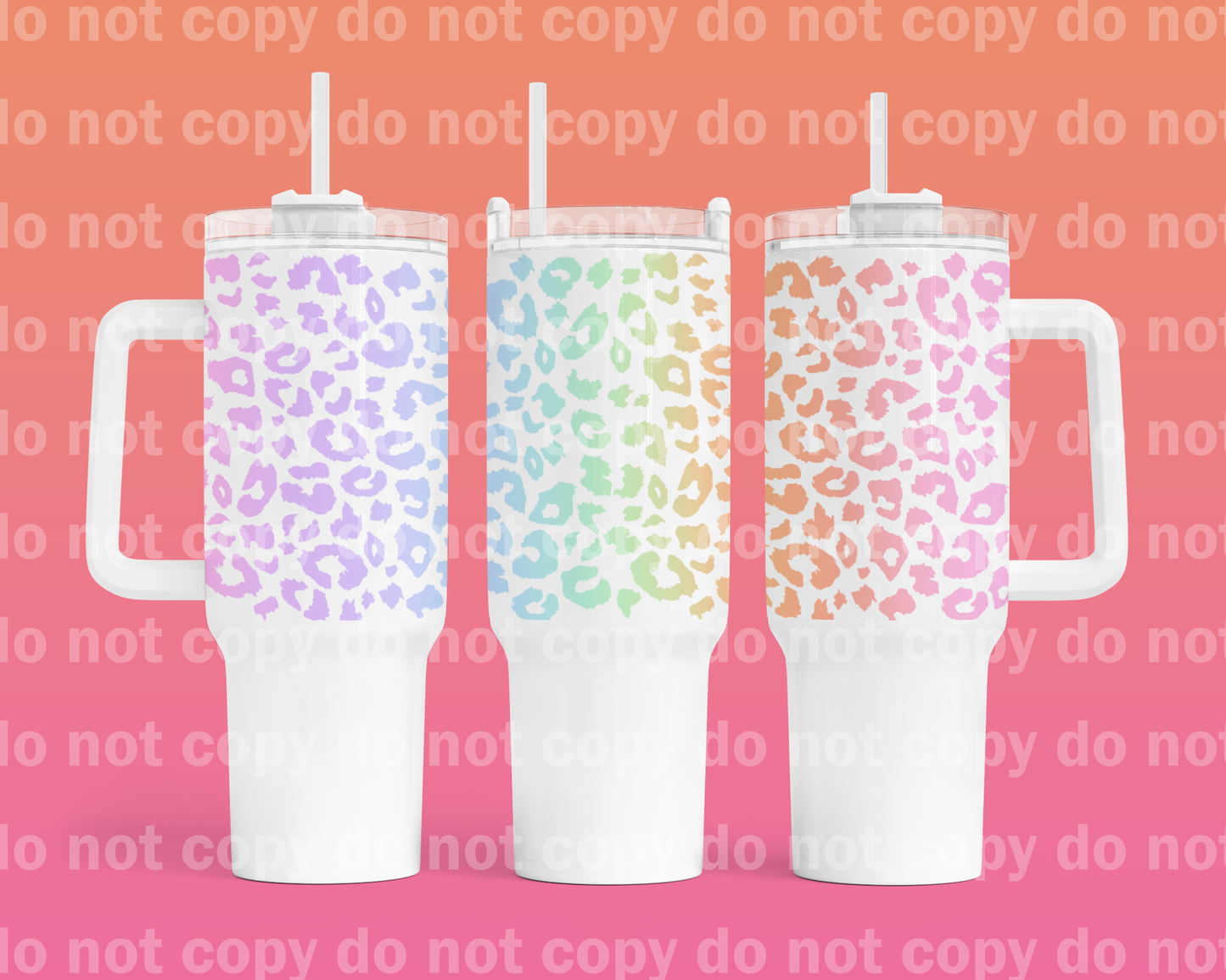 Cheetah Rainbow 40oz Cup Wrap