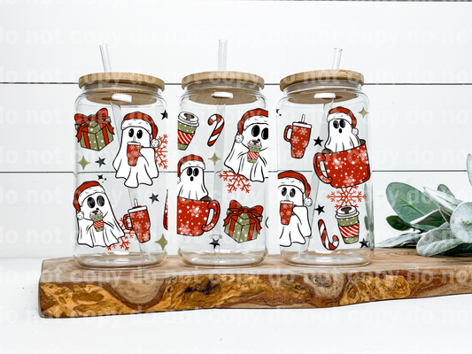 Christmas Ghosties Checker 16oz Cup Wrap
