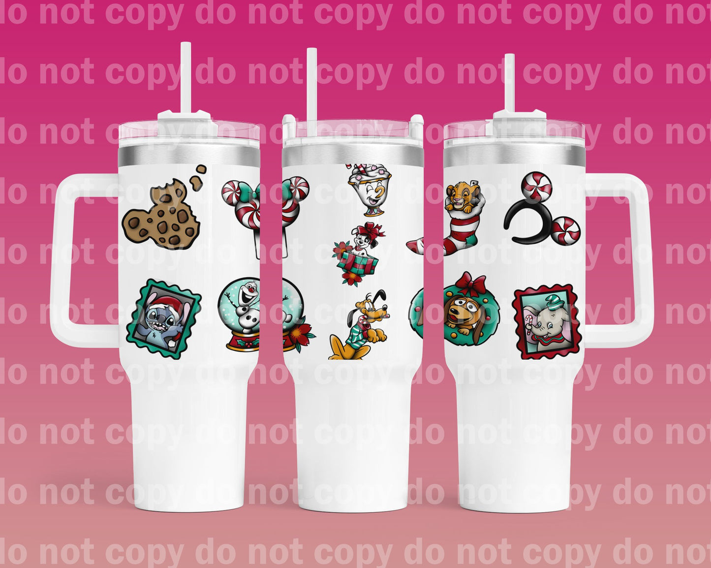 classic cartoon characters Christmas 40oz Cup Wrap