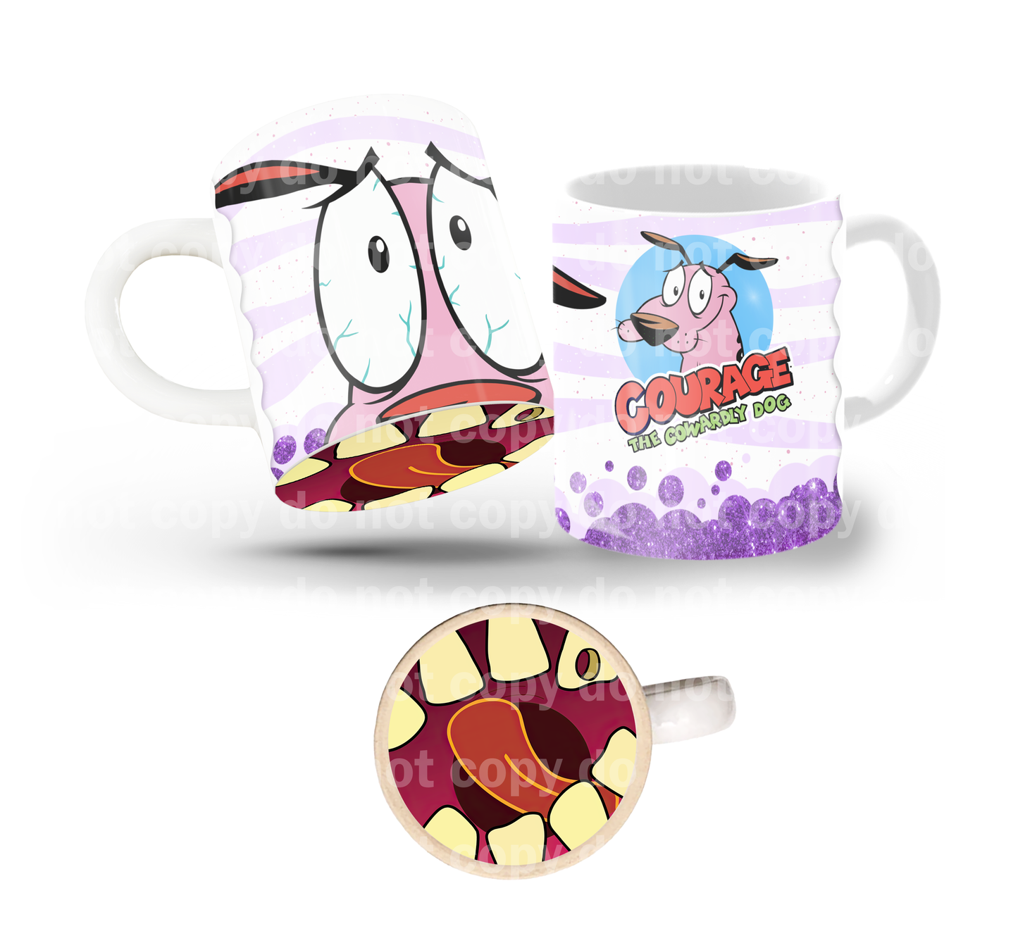 Courage Dog Tilt & Sip Mug Wrap + Bottom Design Set