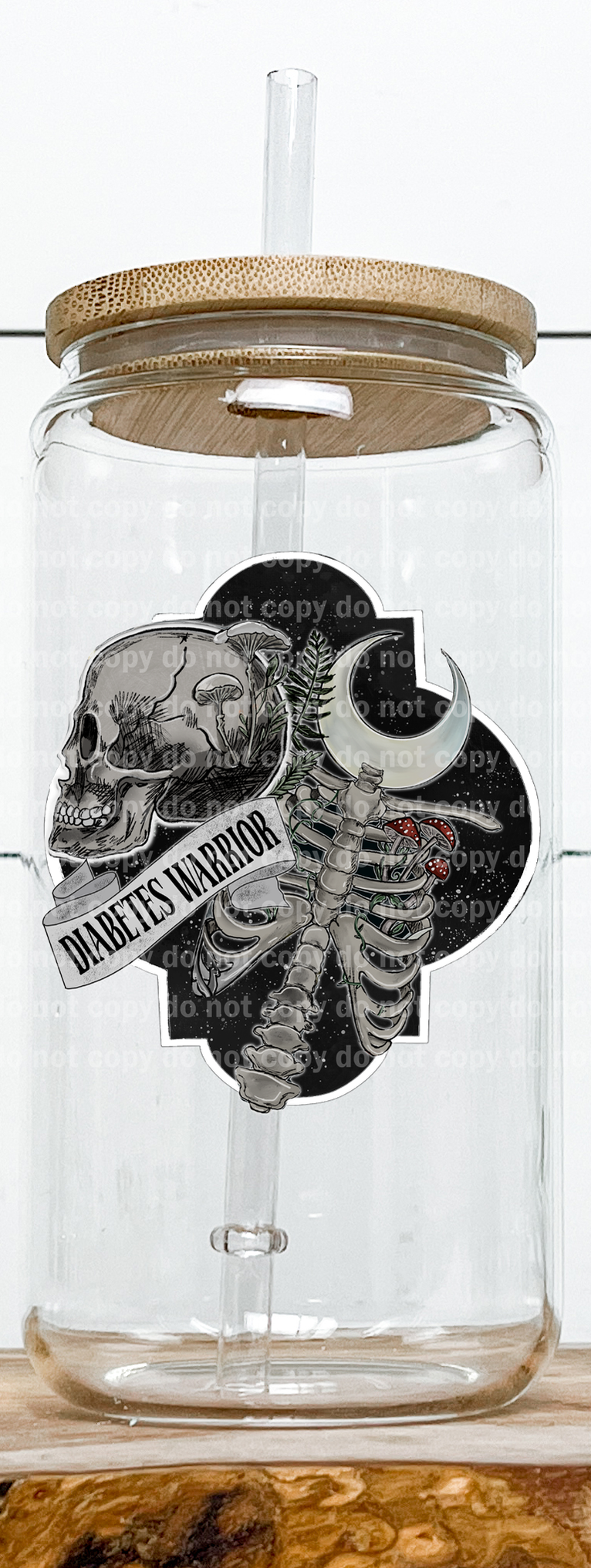 Diabetes Warrior Skull Moon Emblem