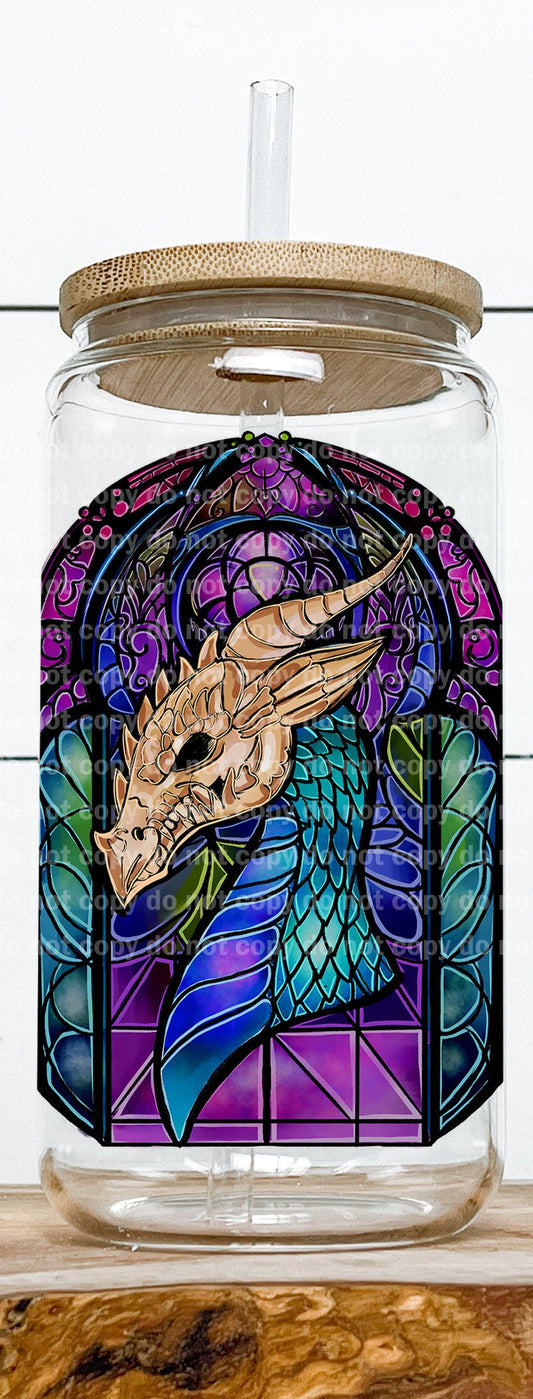 Dragon Skellie Stained Glass Decal 3.1 x 4.5