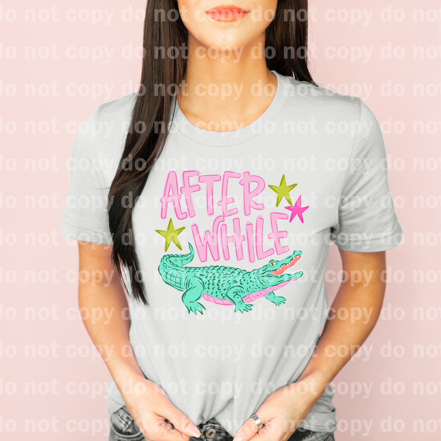 After While Pink Font Crocodile