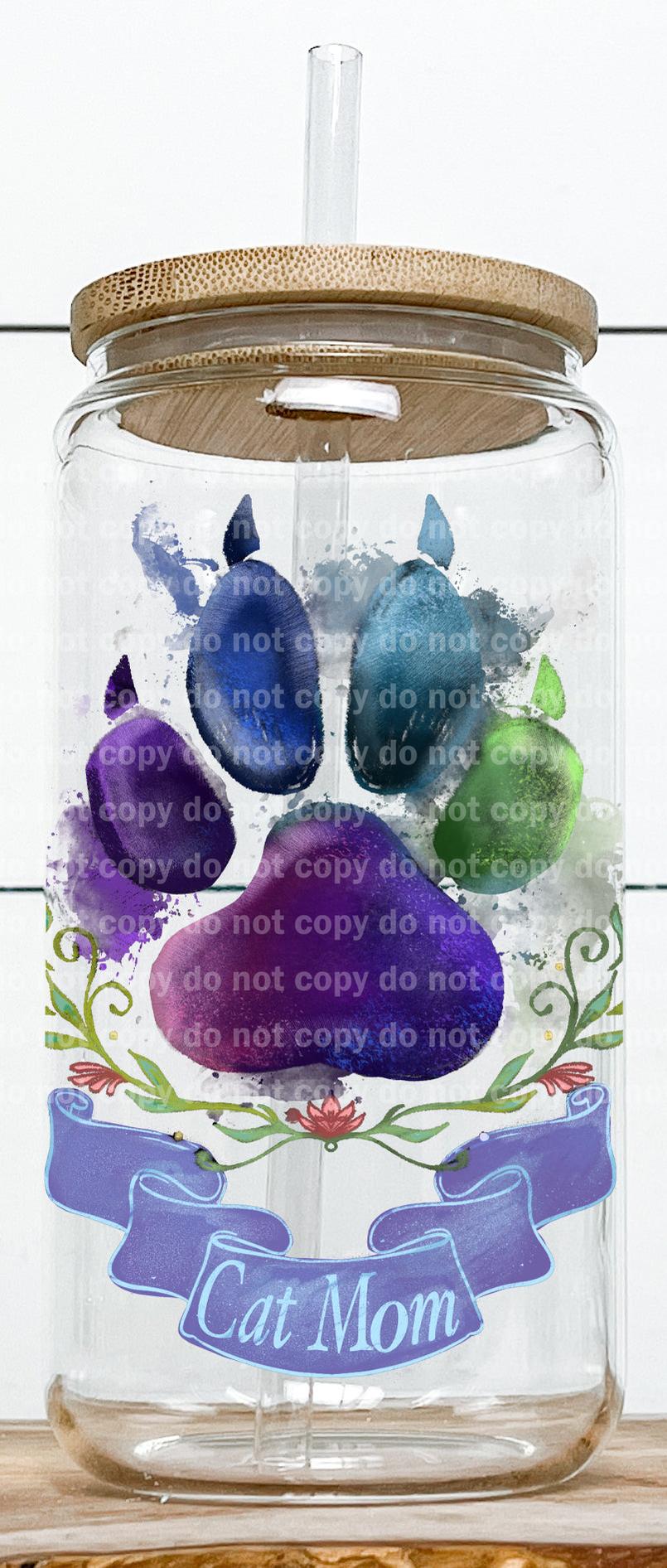 Cat Mom Purple Ribbon