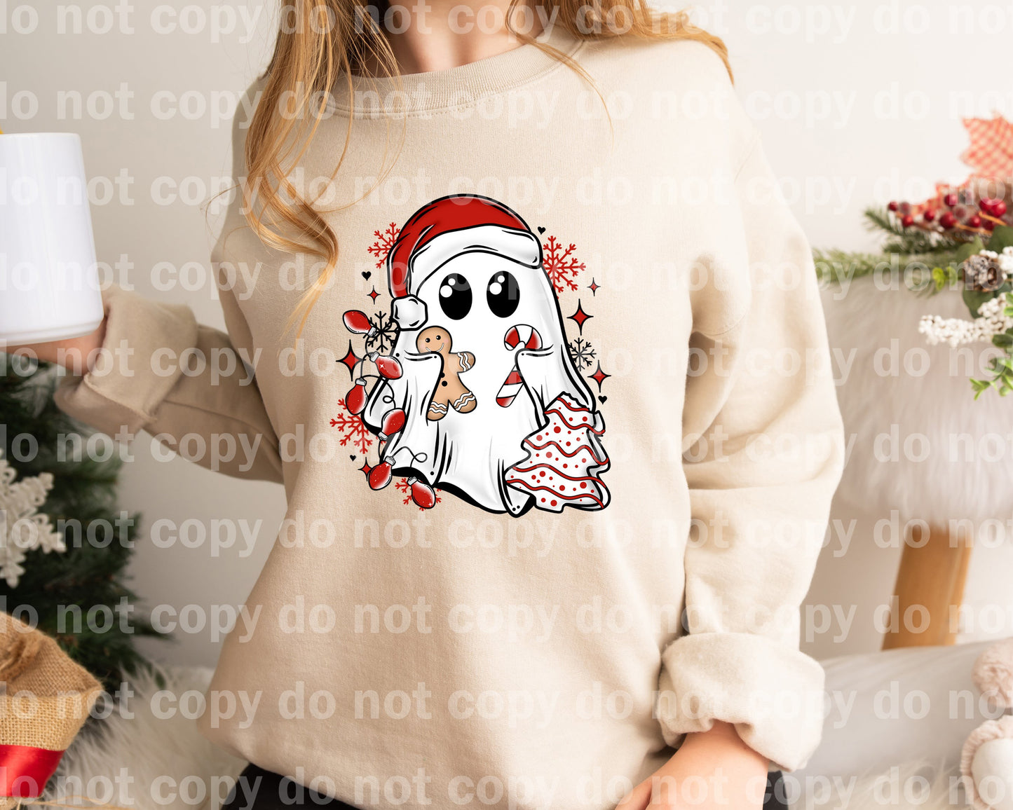 Christmas Ghost Candy Cane