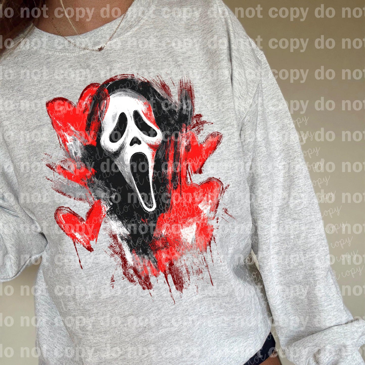 Ghost Face Drippy Paint Valentine's Heart