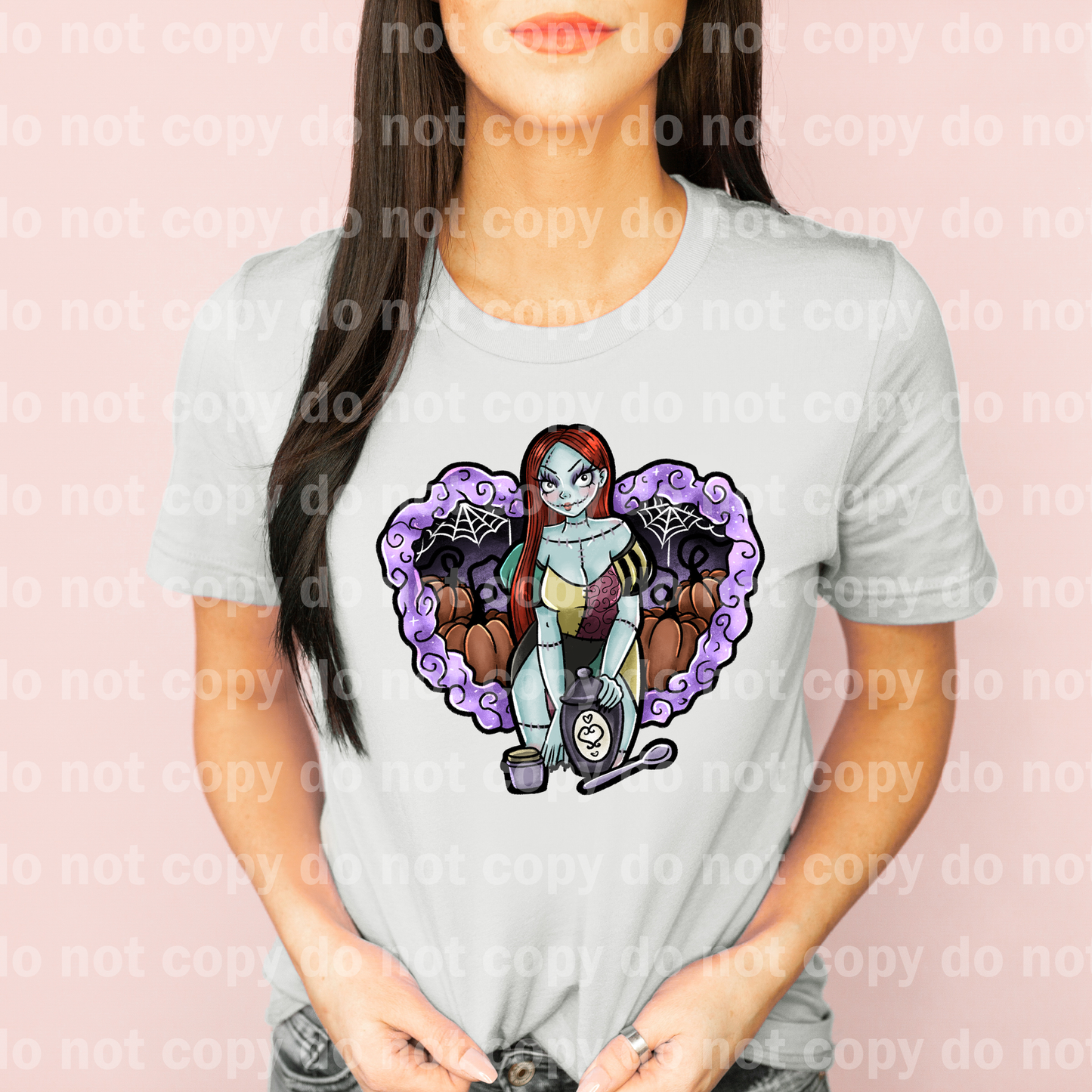 Halloween Queen With Heart and Pumpkin Background