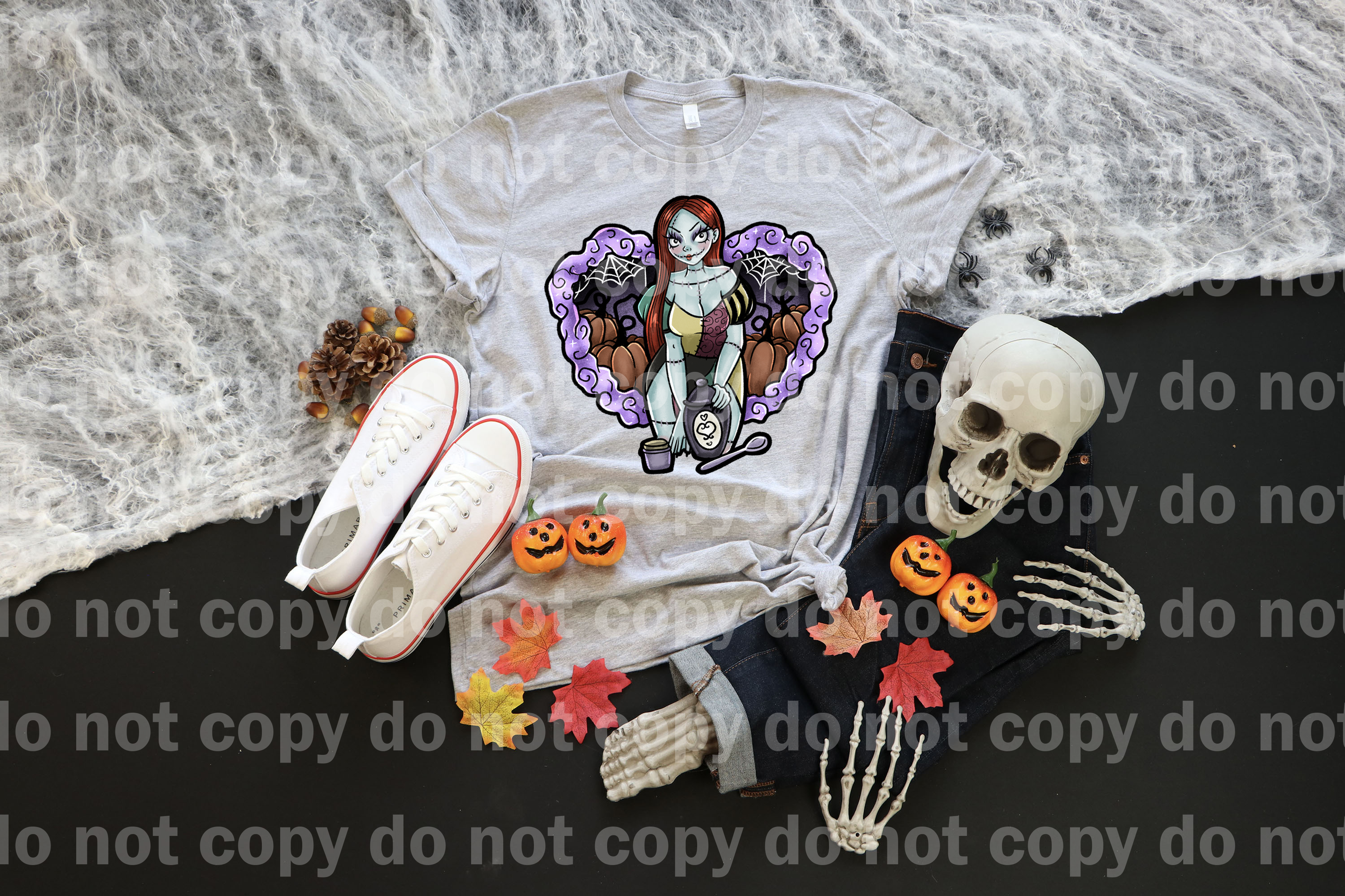 Halloween Queen With Heart and Pumpkin Background