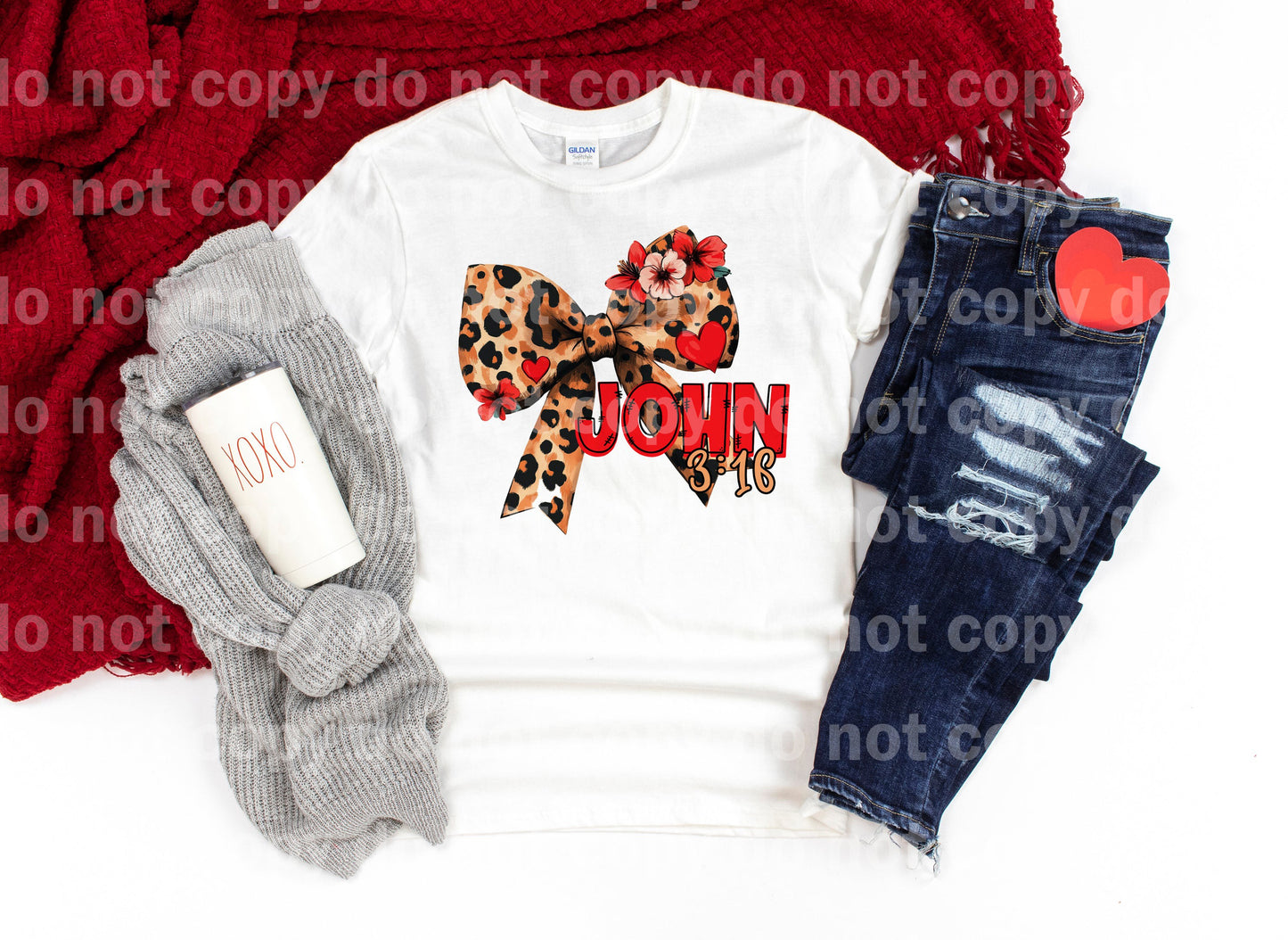 John 3 16 Floral Leopard Bow