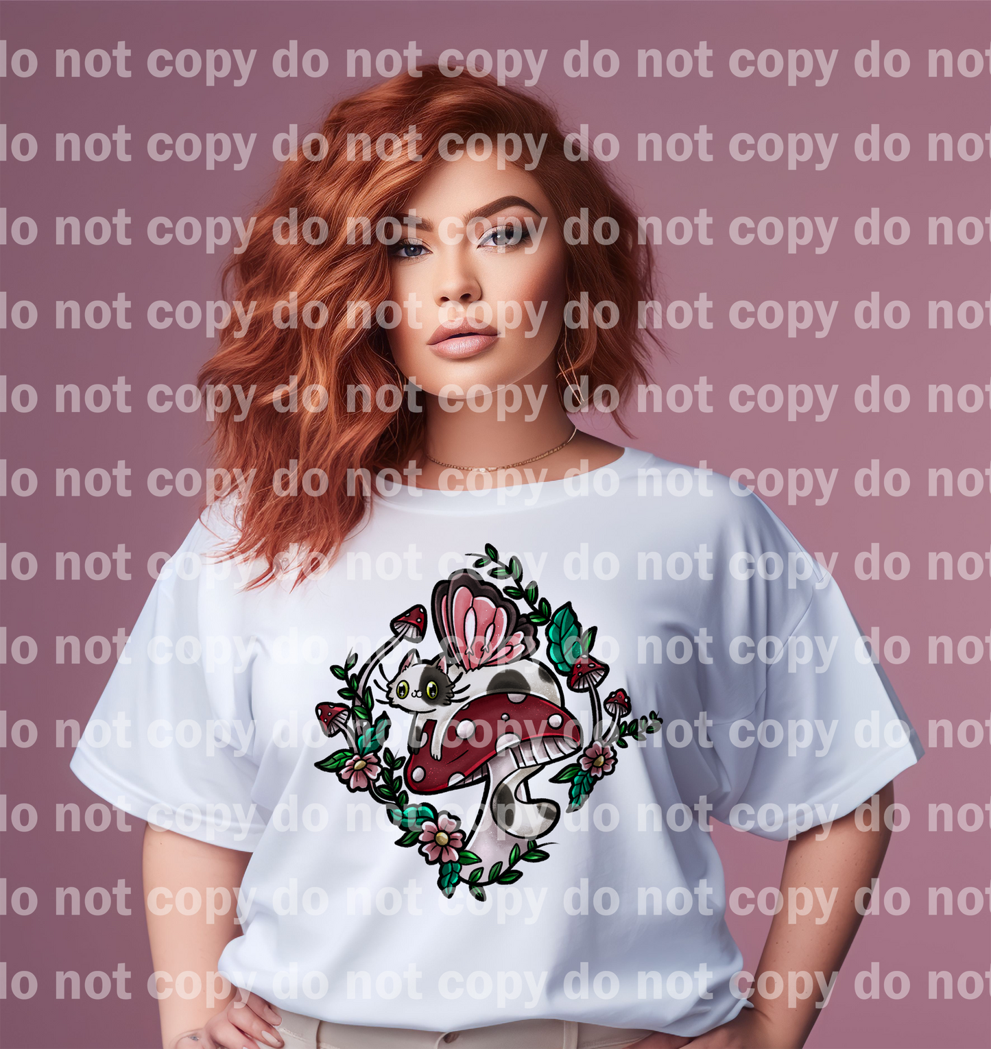 Kitty Mushroom Fairy Black Outline/White Outline