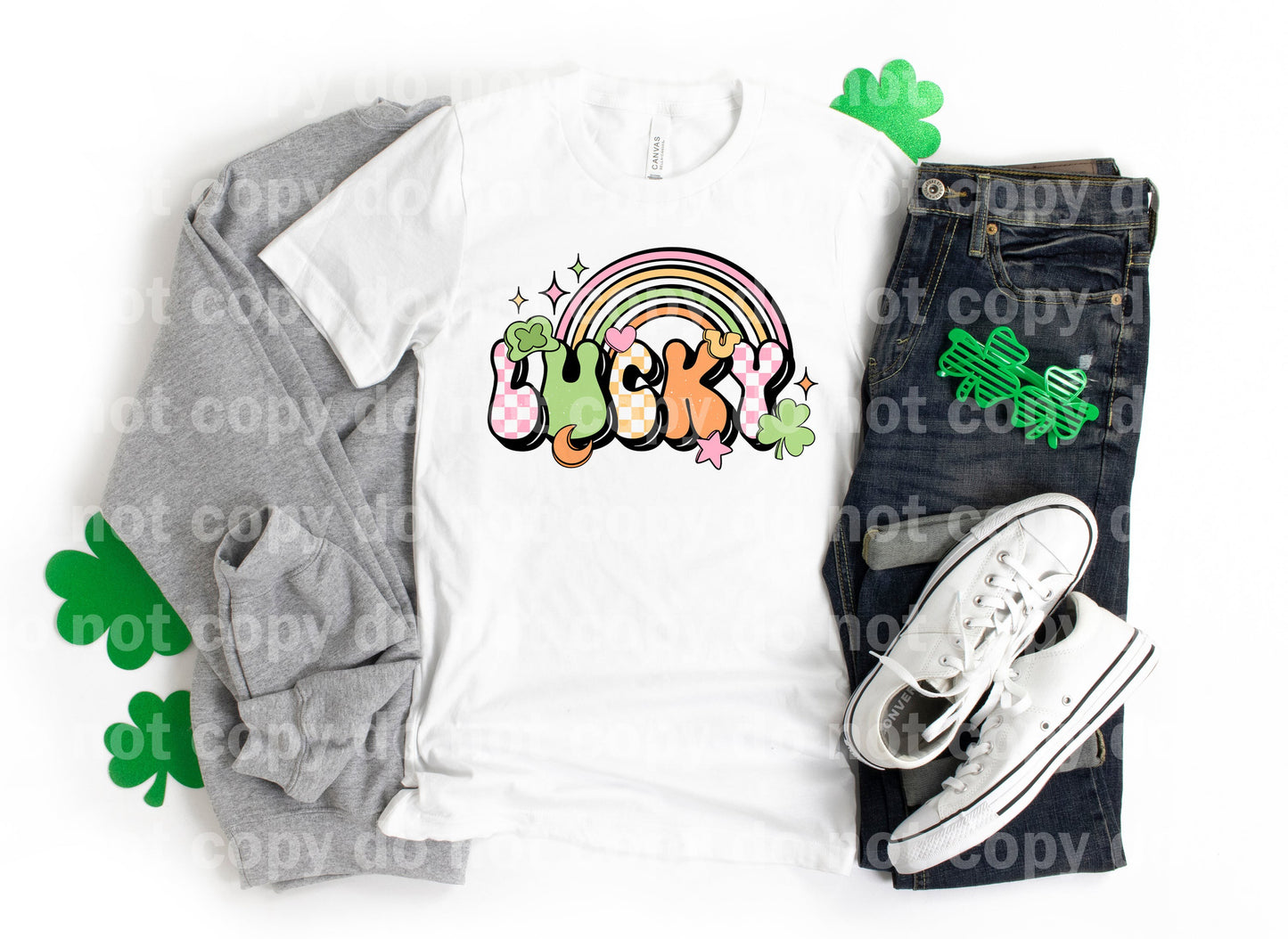 Lucky Rainbow Clover Leaf