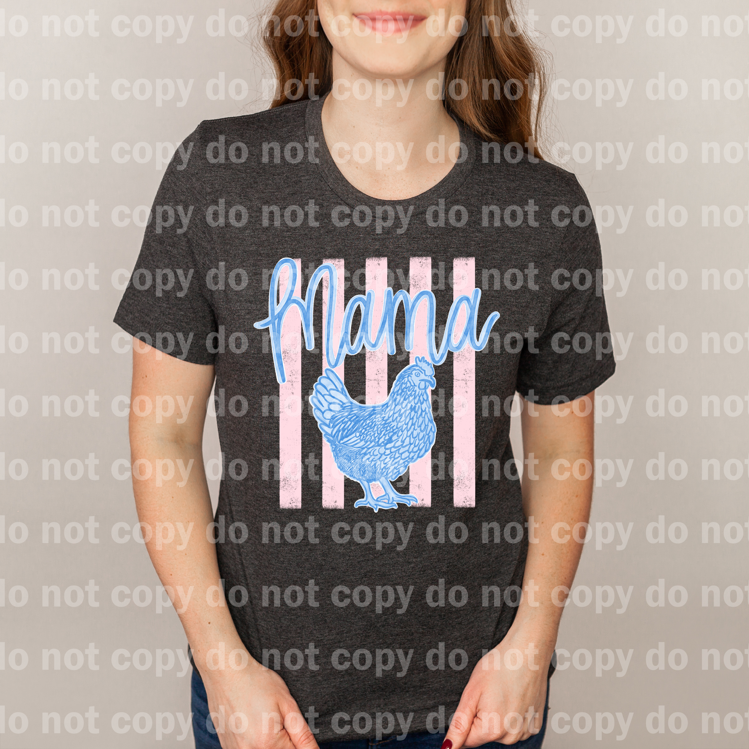 Mama Hen Pink Stripes