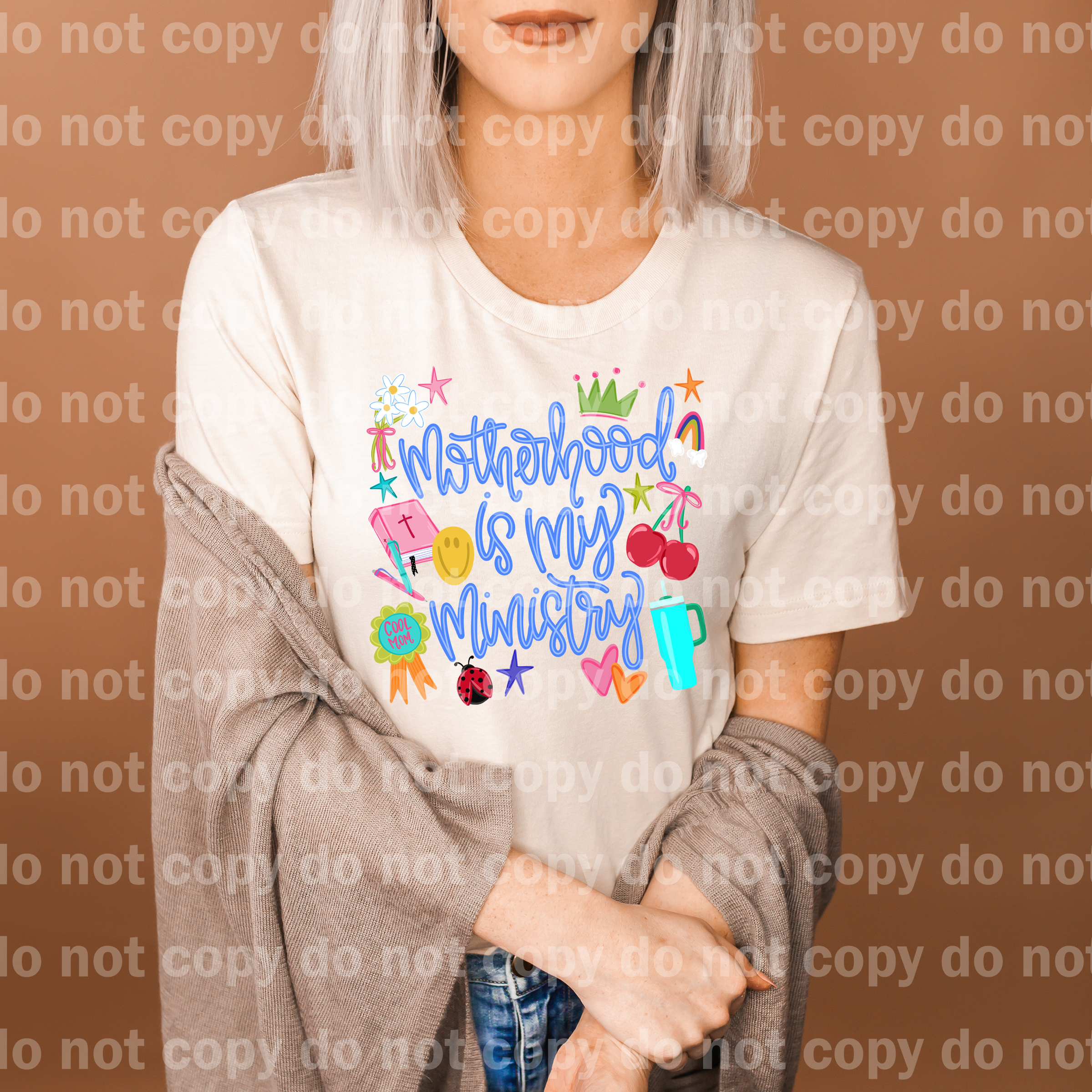 Motherhood Is My Ministry Blue Font