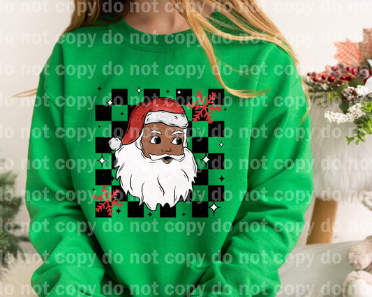 Dark Skin Santa Checkered