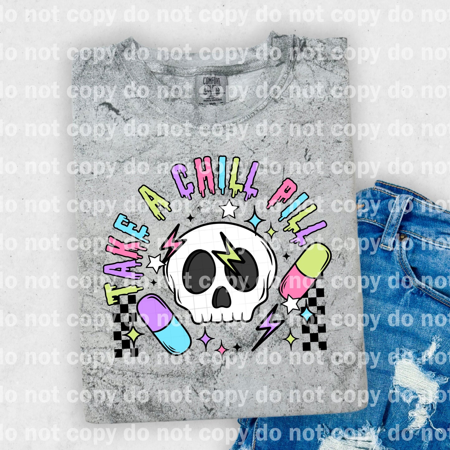 Take A Chill Pill Skull Black