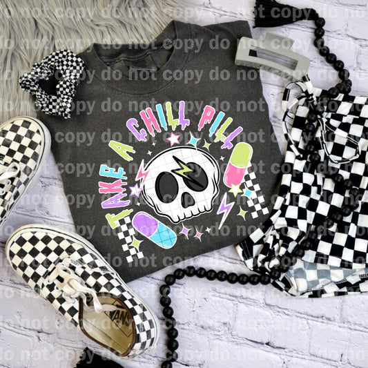 Take A Chill Pill Skull White