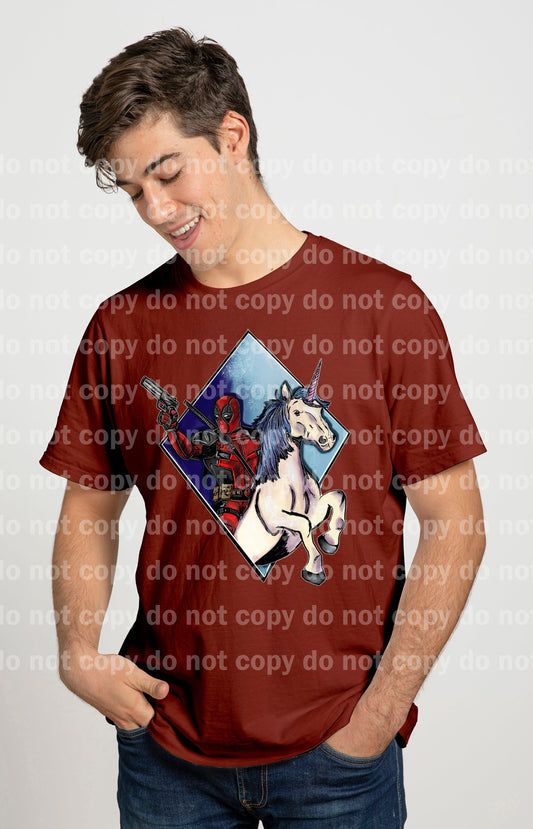 Unkillable Guy Unicorn Dark Blue Background