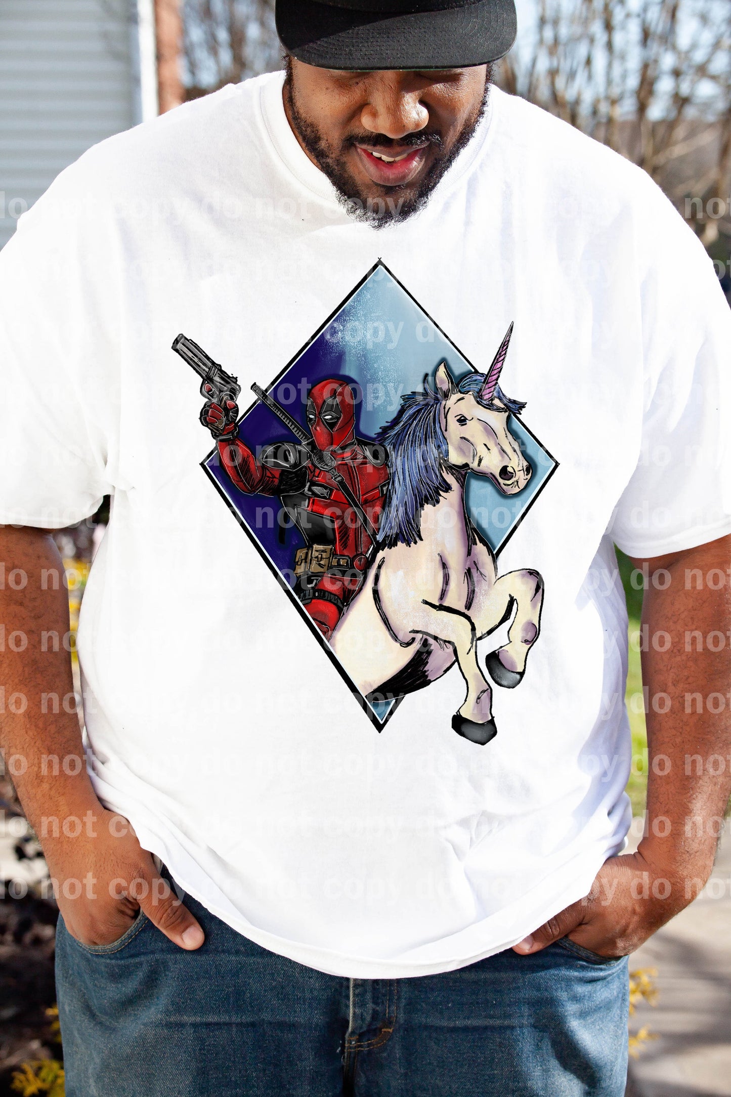 Unkillable Guy Unicorn Dark Blue Background