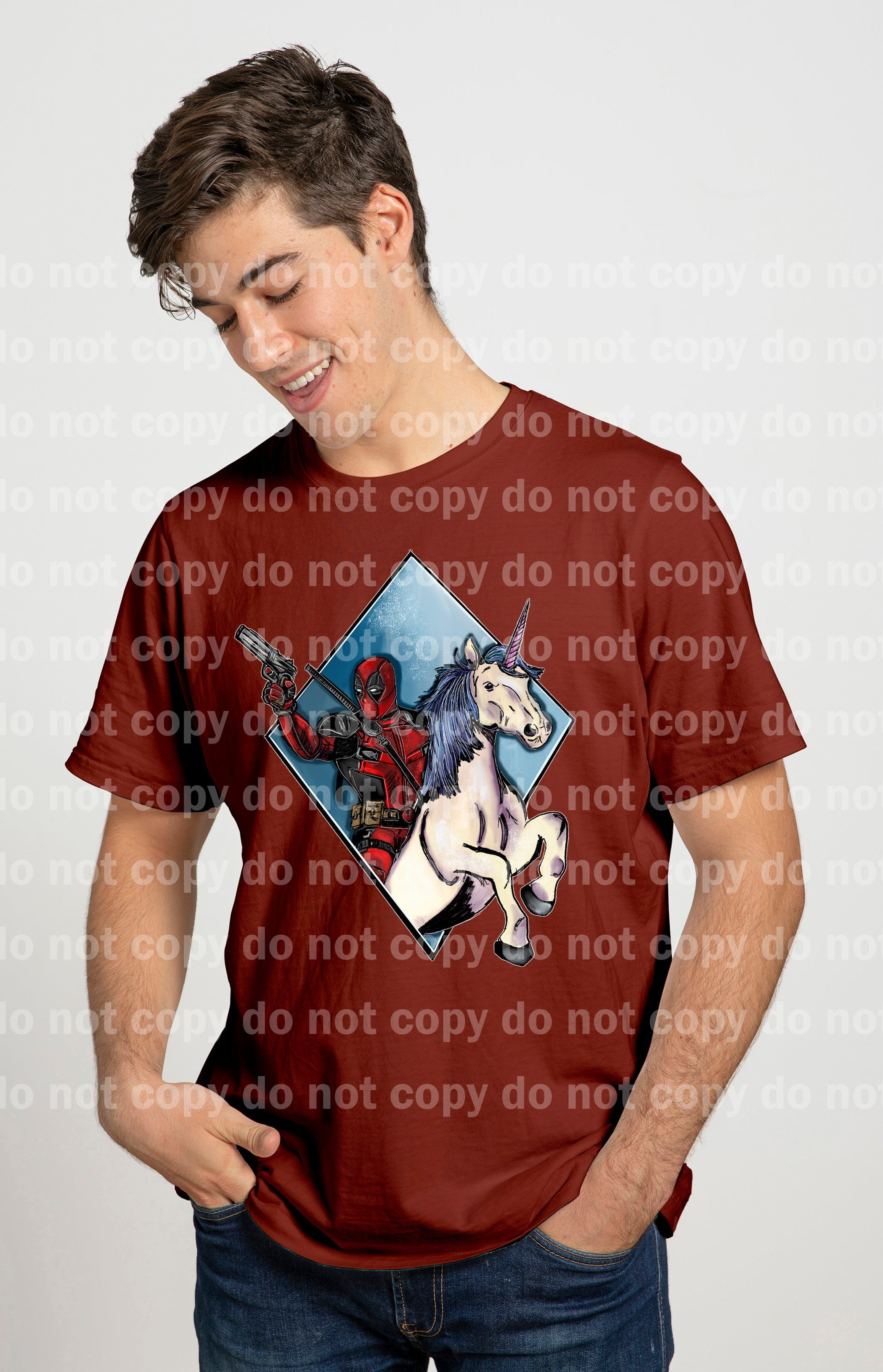 Unkillable Guy Unicorn Blue Background โ Puttin on the Printz