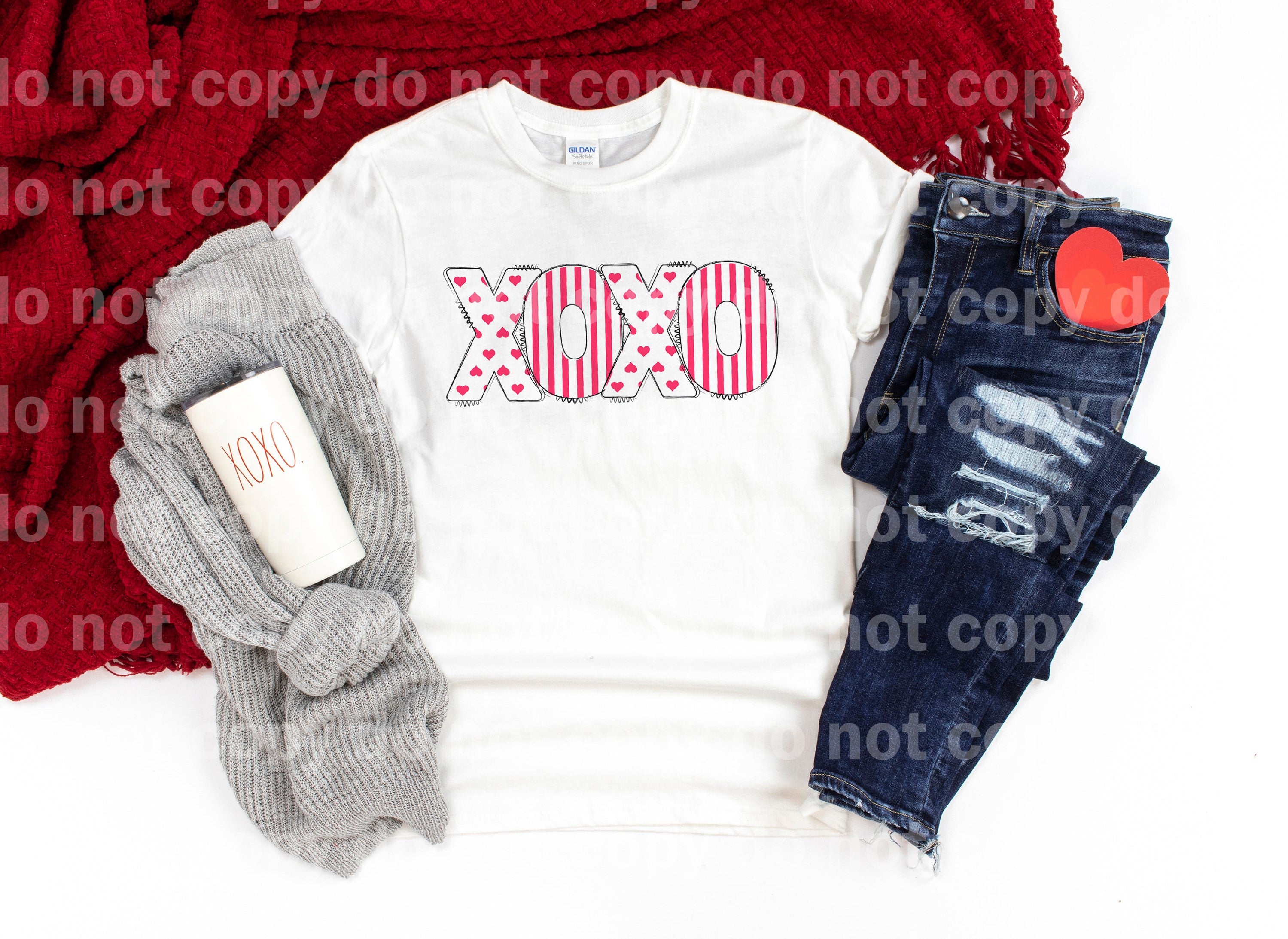 Xoxo Hearts Stripes Dream Print or Sublimation Print