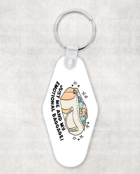 Just Me And My Emotional Baggage Keychain UV DTF Eco solvent or sublimation transfer 1.1 x 1.7
